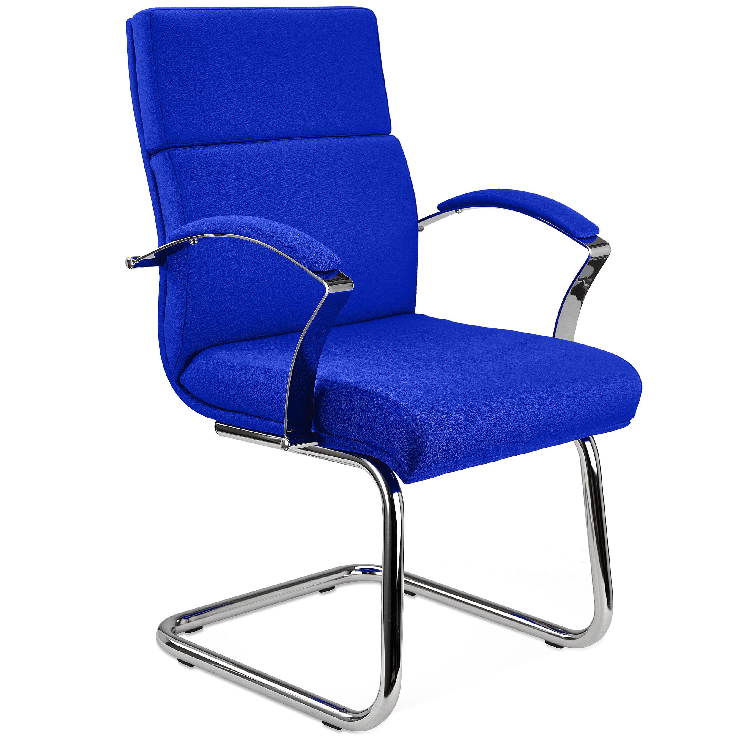 Chaise visiteur RABAT TISSU, Grande Qualité et Design, couleur Bleu