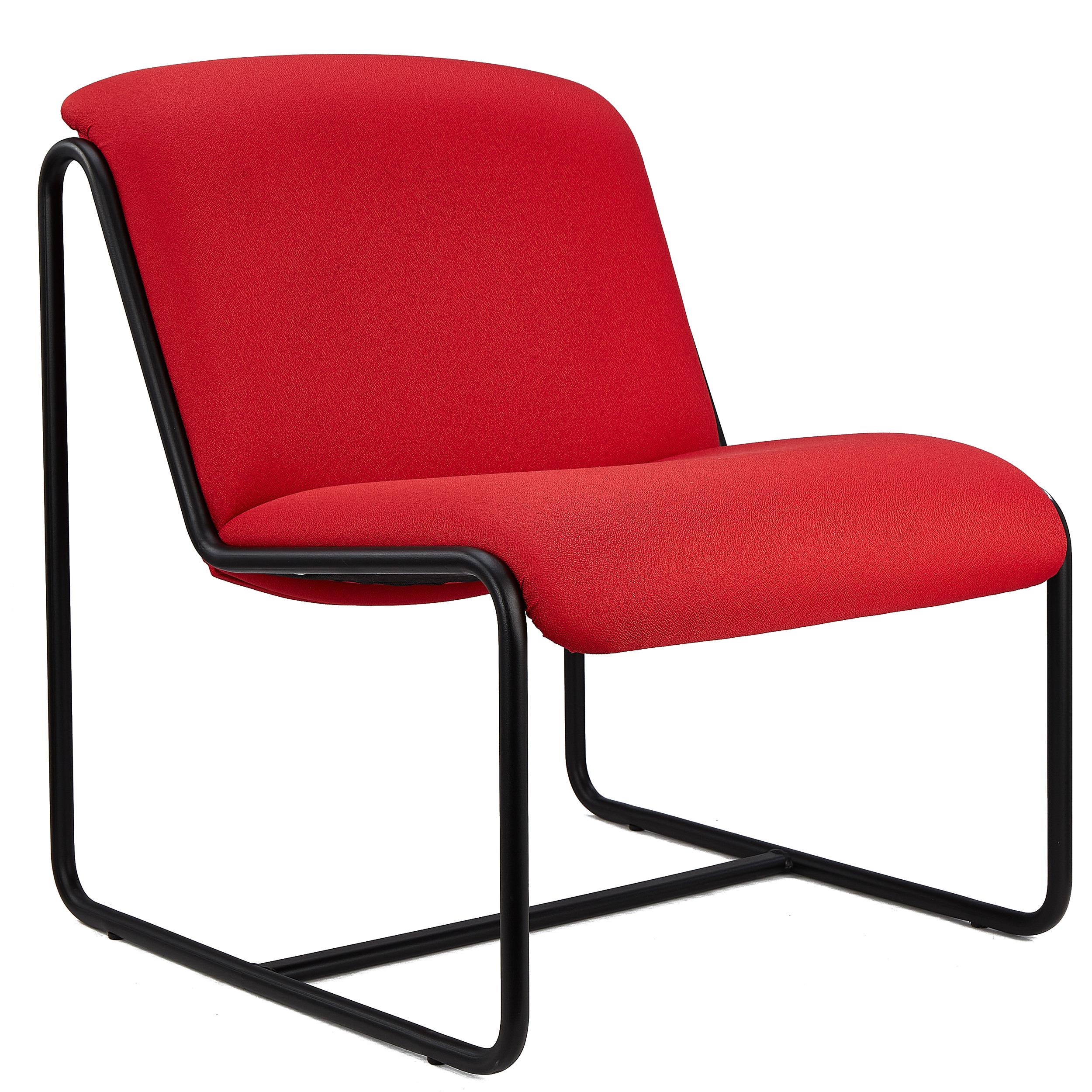 Chaise visiteur LIMA, Design Exclusif, Structure Métallique, en Tissu Rouge