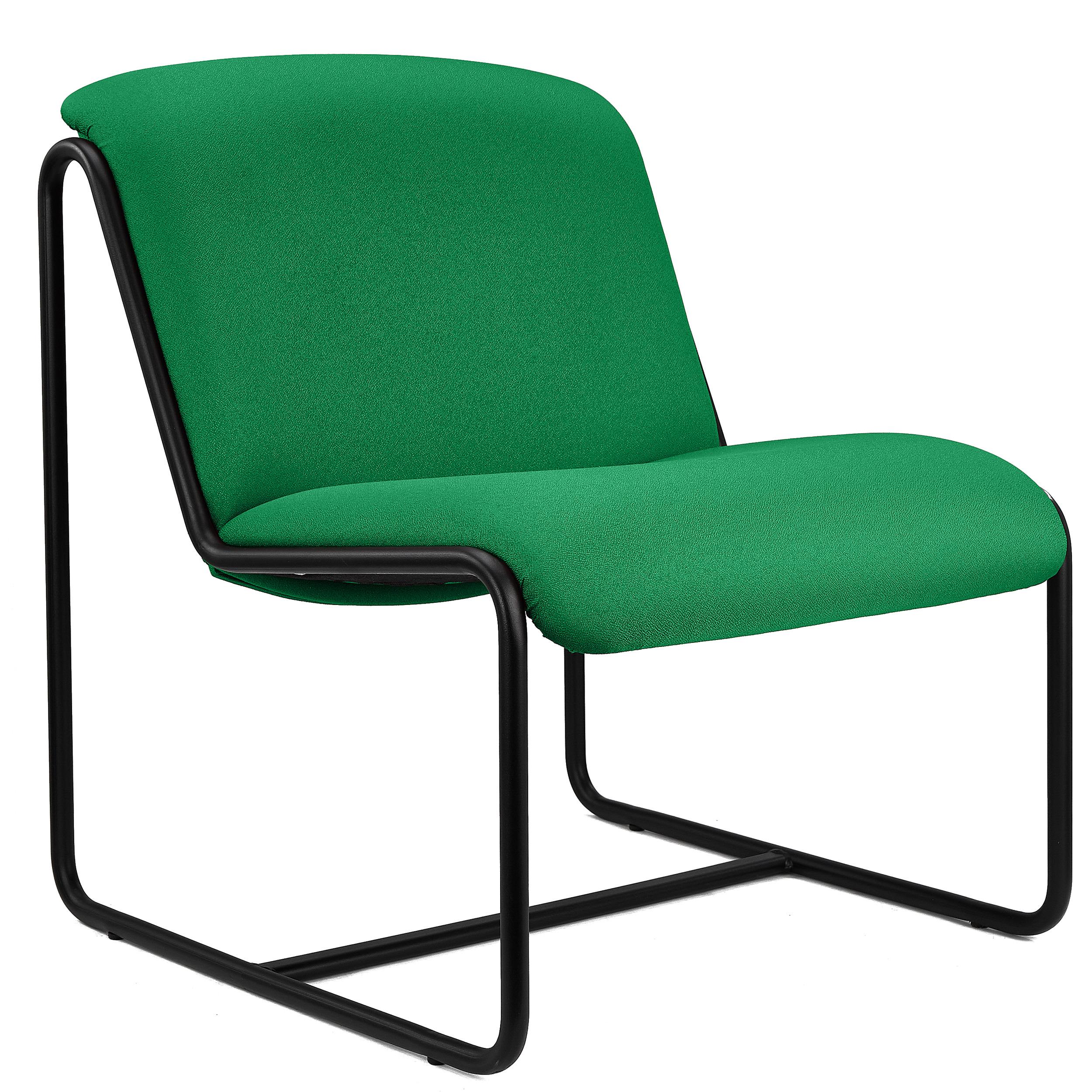 Chaise visiteur LIMA, Design Exclusif, Structure Métallique, en Tissu Vert