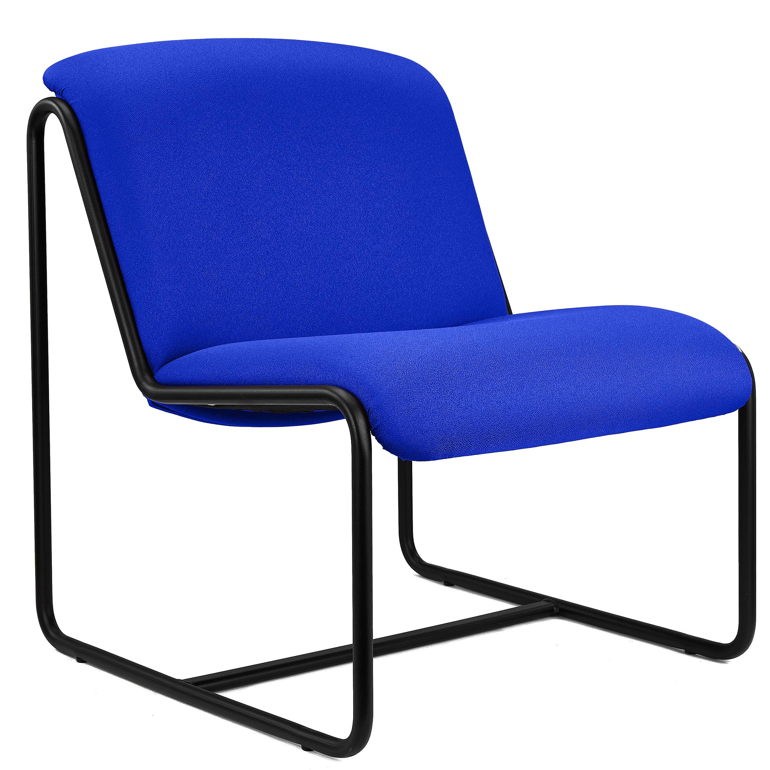 Chaise visiteur LIMA, Design Exclusif, Structure Métallique, en Tissu Bleu