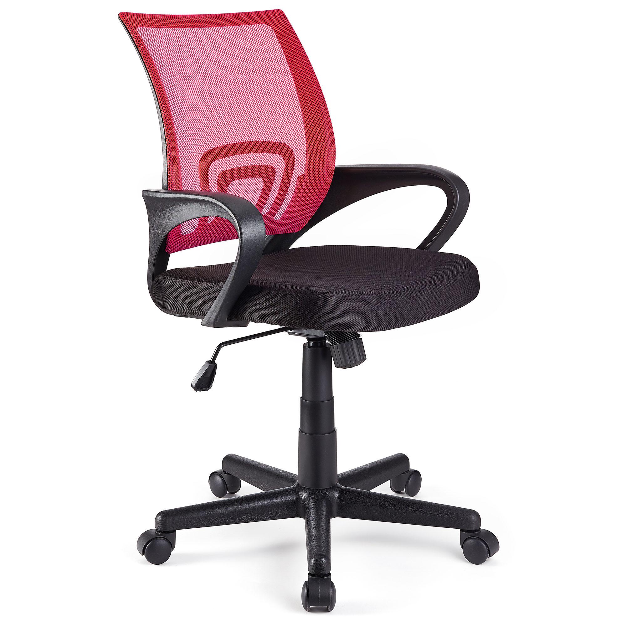 Chaise de bureau SÉOUL, Design séduisant, Grande Assise Rembourrée, Rouge