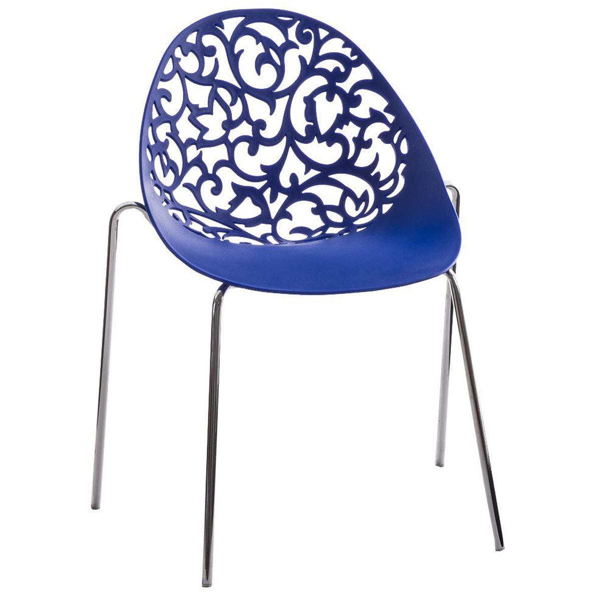 Chaise visiteur DENALI, Empilable, Structure Métallique et Sublime Design, Bleu