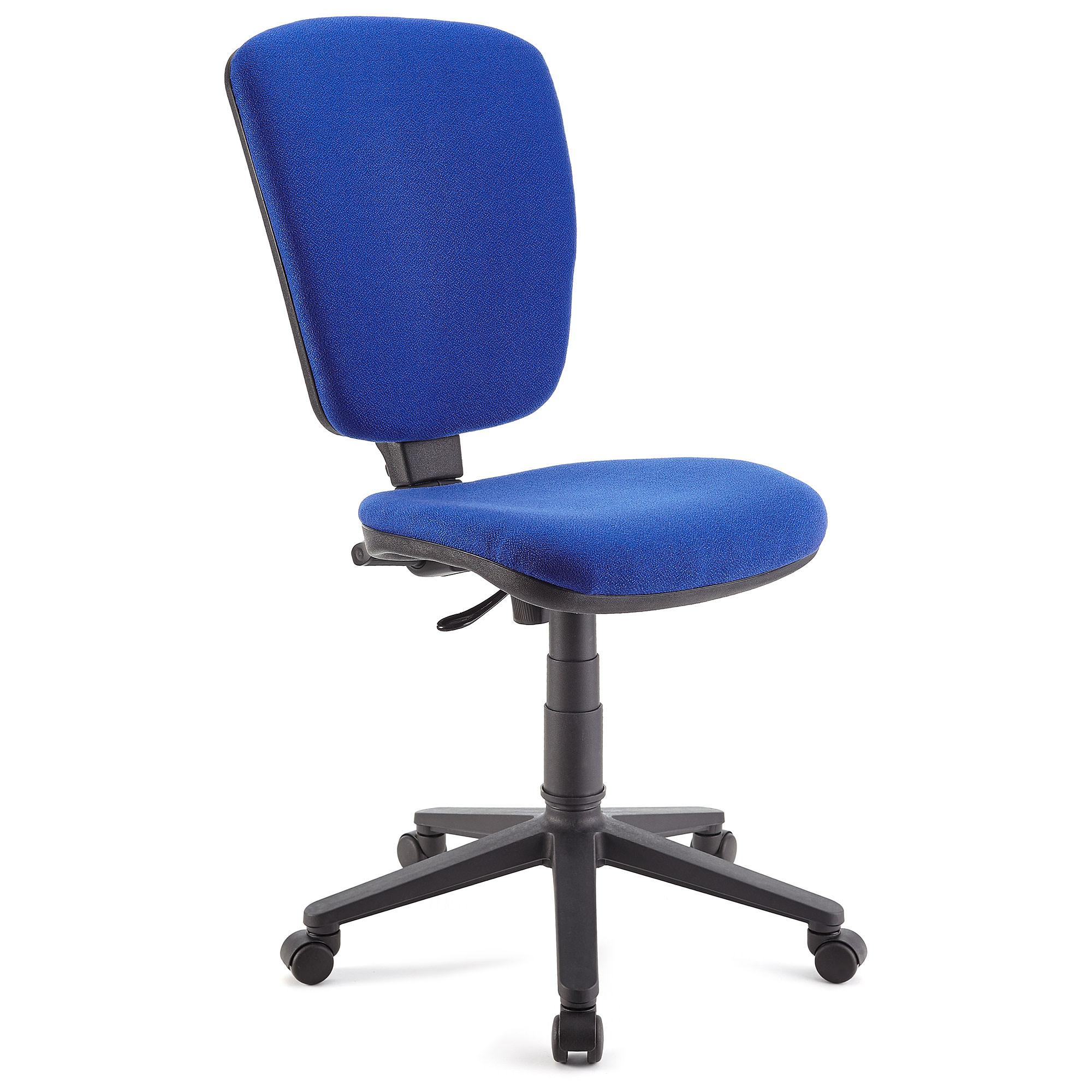 Chaise de bureau CALIPSO SANS ACCOUDOIRS, Dossier Ajustable, En Tissu Résistant, Bleu