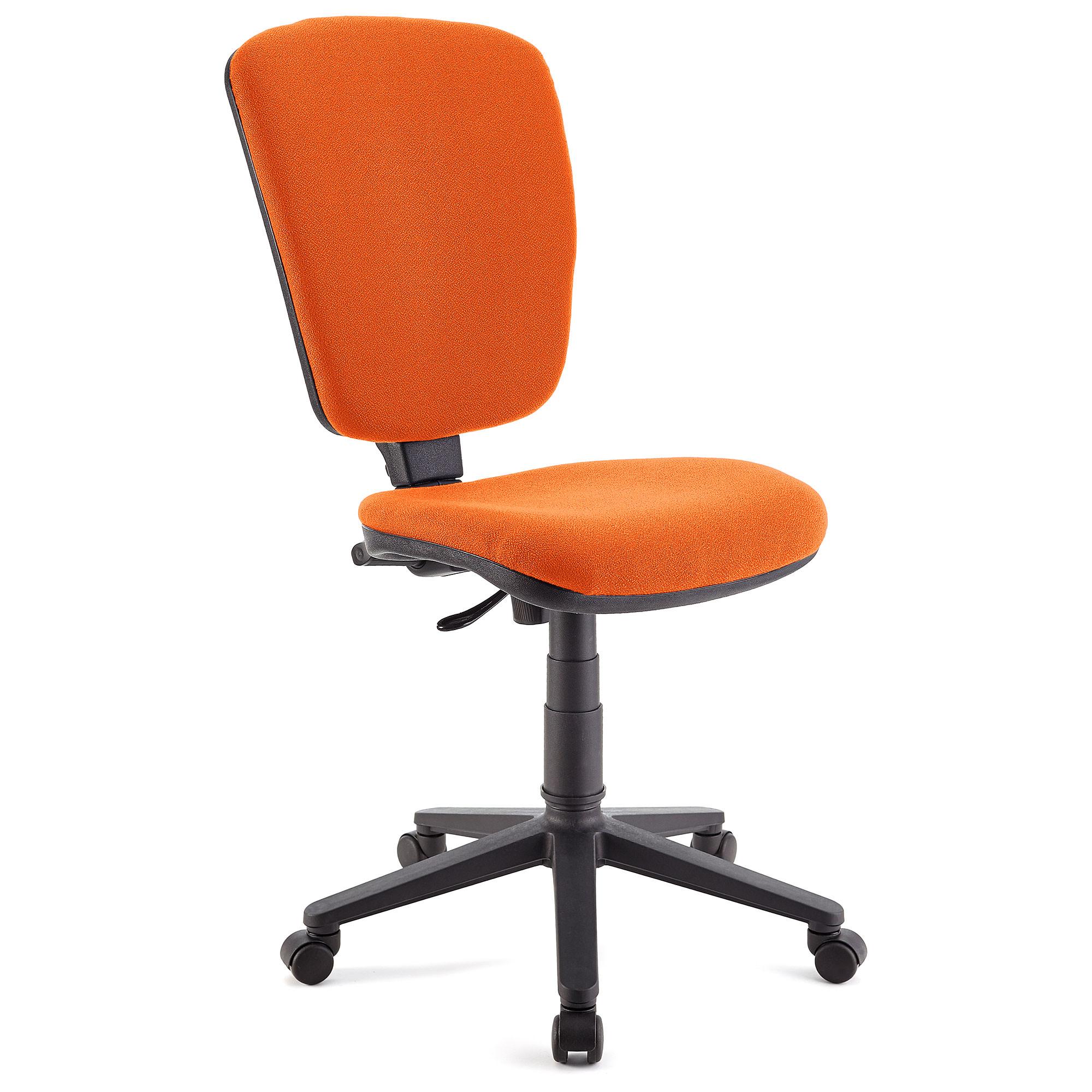Chaise de bureau CALIPSO SANS ACCOUDOIRS, Dossier Ajustable, En Tissu Résistant, Orange