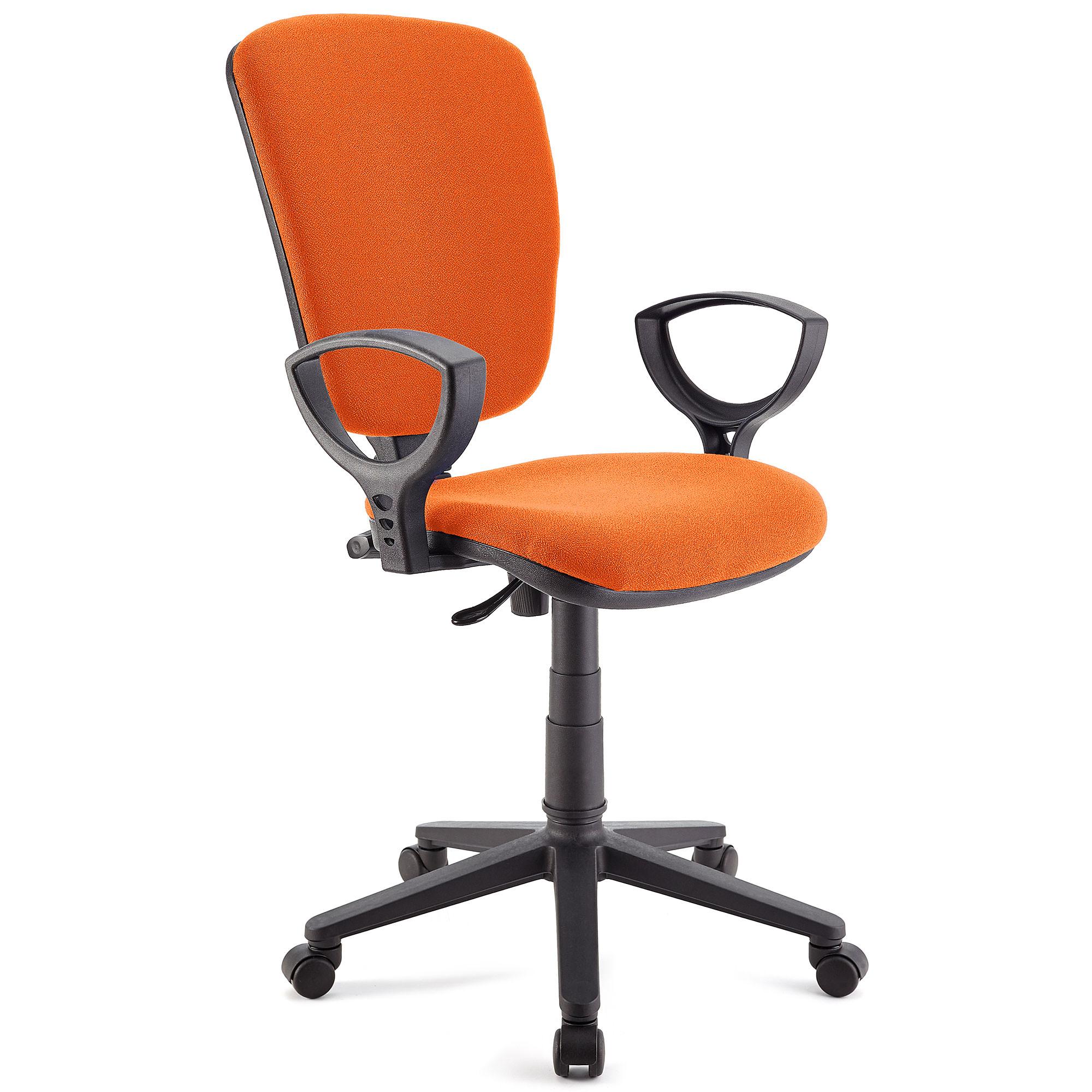 Chaise de bureau CALIPSO, Dossier Ajustable, En Tissu Résistant, Orange