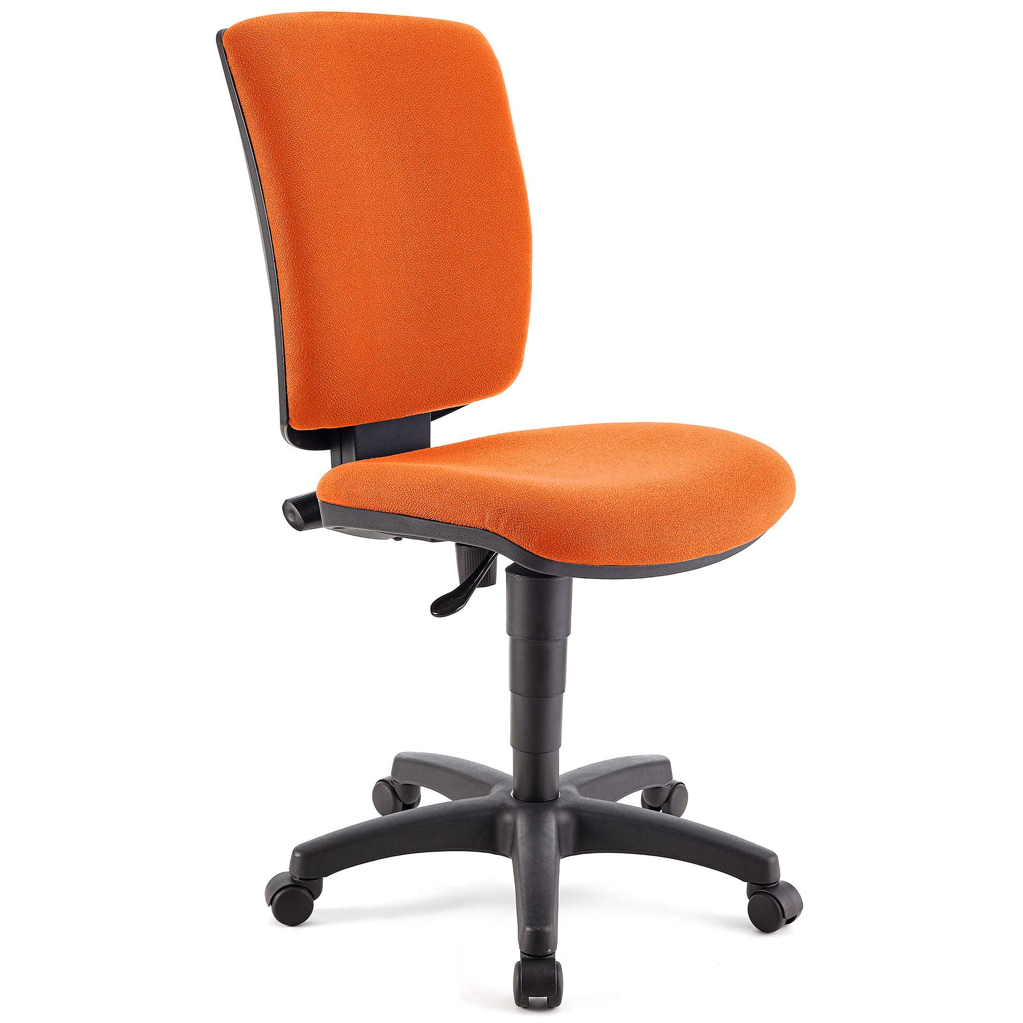 Chaise de Bureau ATLAS SANS ACCOUDOIRS, Dossier Ajustable, Grand Rembourrage, en tissu Orange