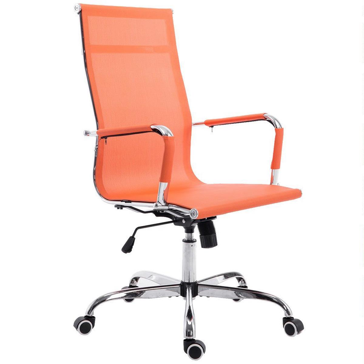 Chaise de bureau ITALIE, Structure Métallique, Magnifique Design en Maille Respirable, Orange
