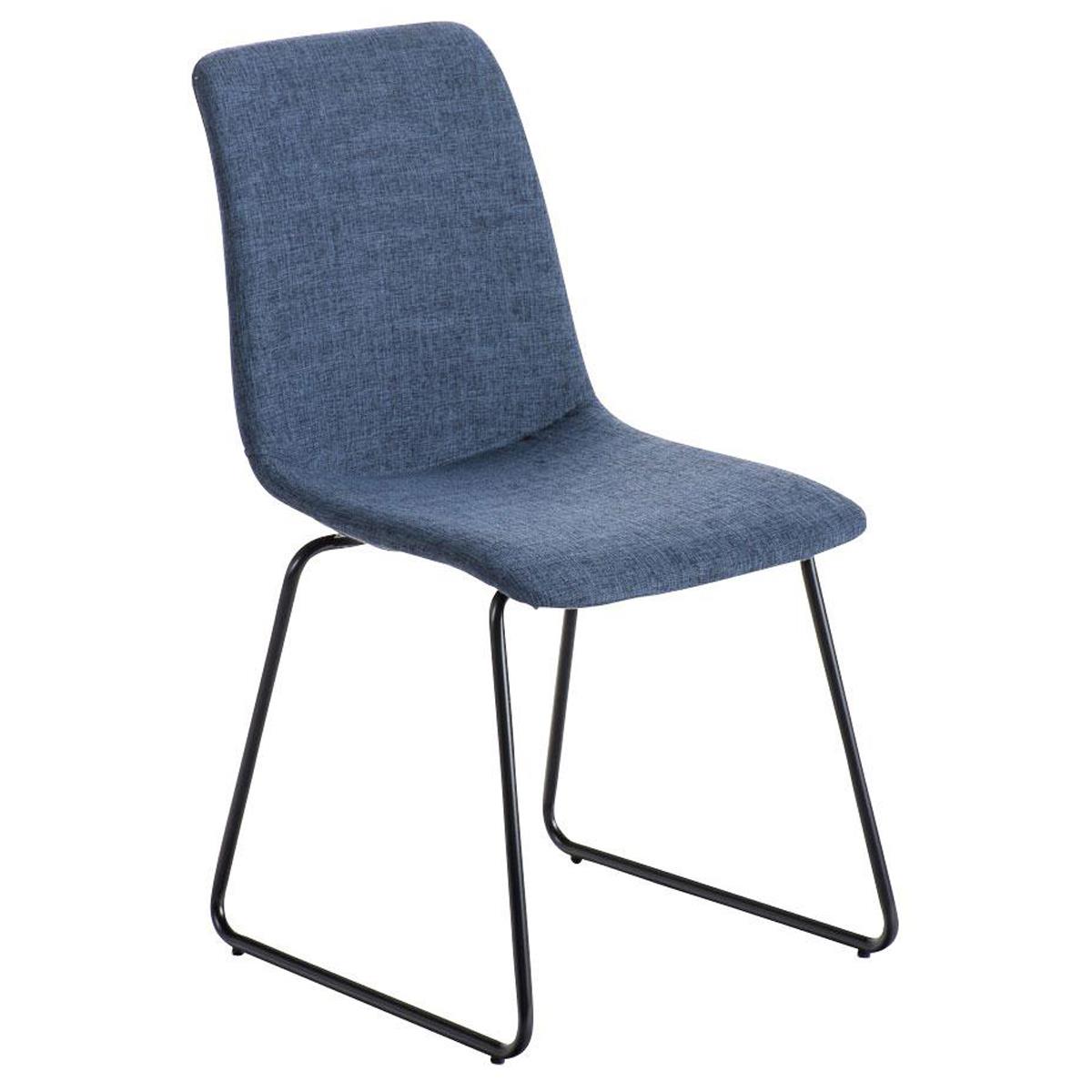 Chaise visiteur FRANCESC, Design Exclusif, Revêtement en Tissu, Bleu