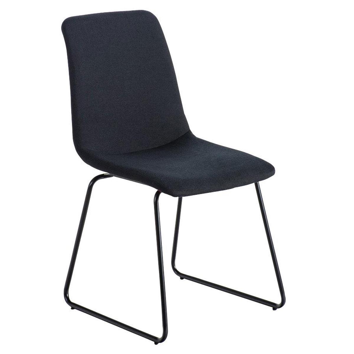 Chaise visiteur FRANCESC, Design Exclusif, Revêtement en Tissu, Noir