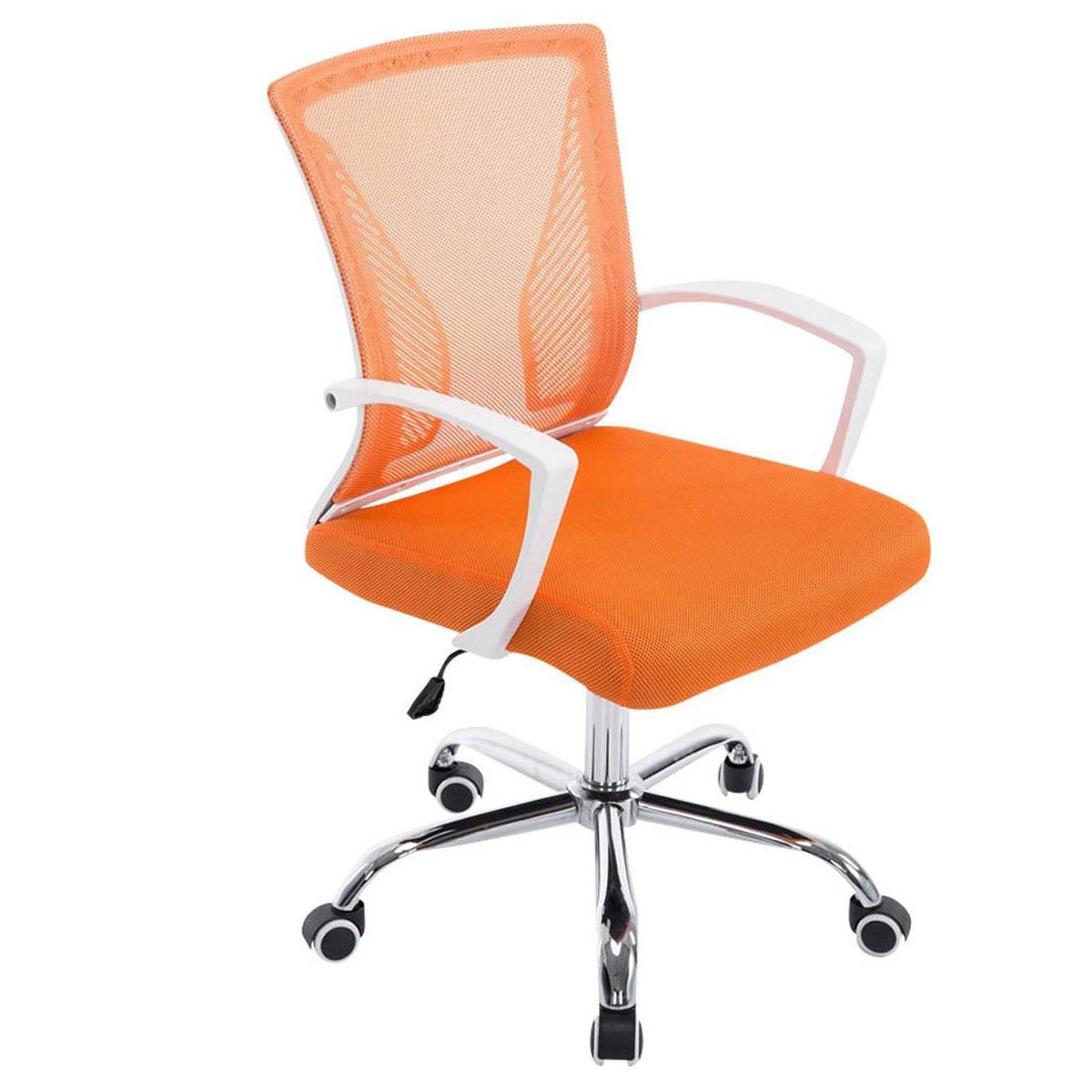 Chaise de bureau CUBA, Structure Métallique, en Maille Respirable, Orange