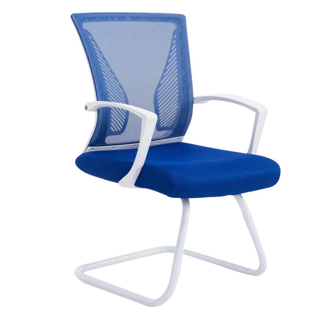 Chaise visiteur CUBA WHITE V, Structure Métallique, en Maille Respirable, Bleu