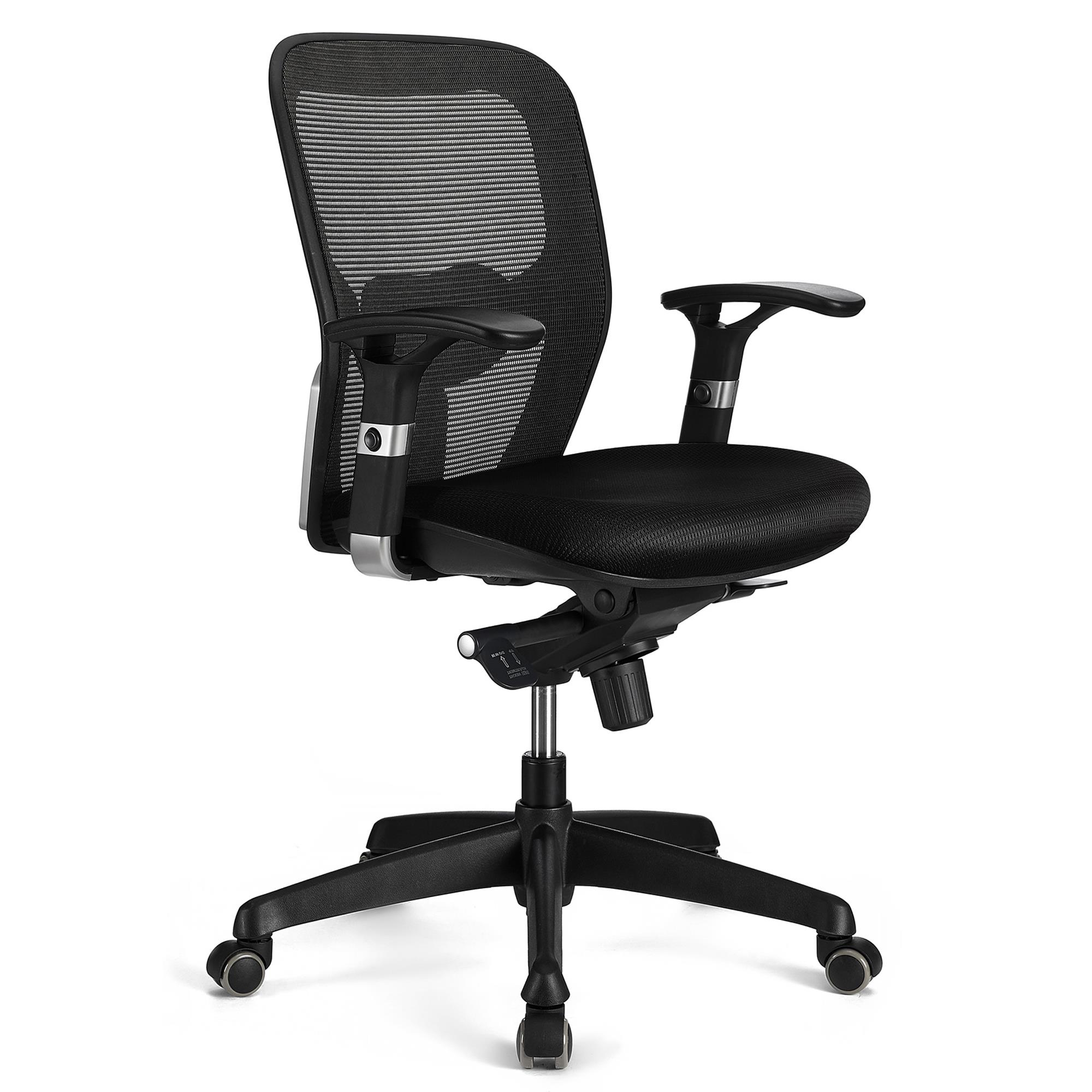 Chaise ergonomique FELIX, Support Lombaire Ajustable, Adapté utilisation 8h, Noir