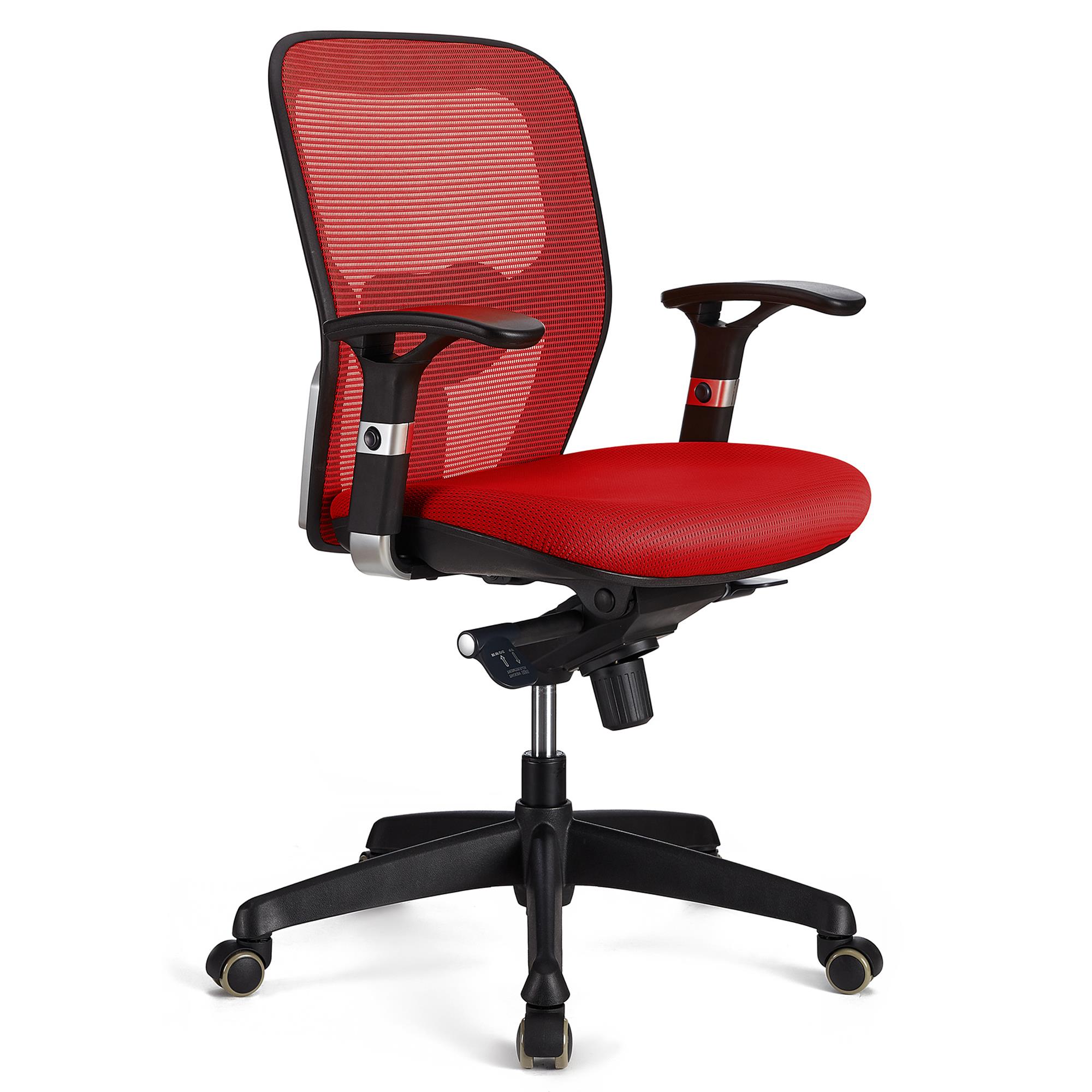Chaise ergonomique FELIX, Support Lombaire Ajustable, Adapté utilisation 8h, Rouge