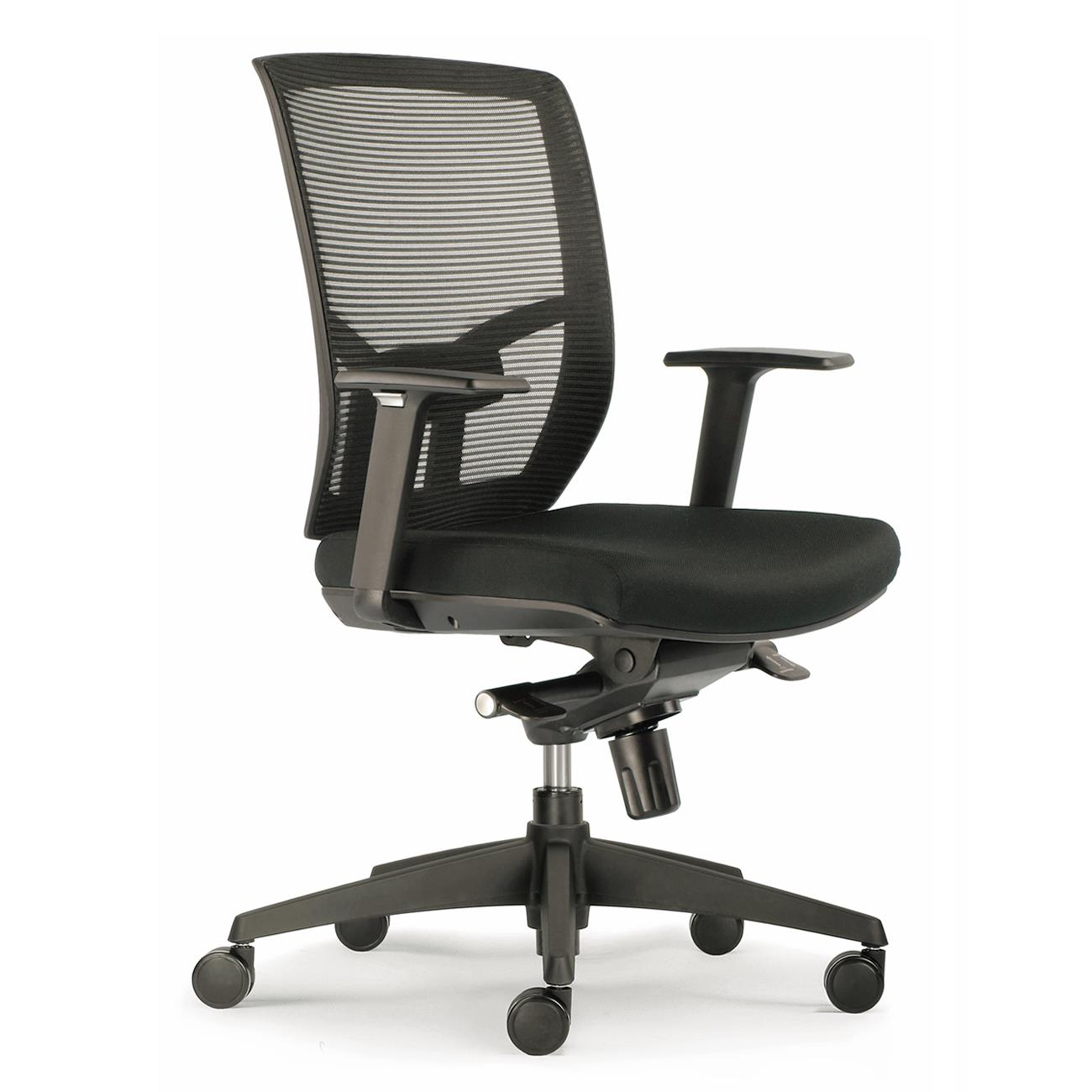Chaise de bureau GILBERT, Support Lombaire, Adaptée utilisation 8h, Respirable, Noir