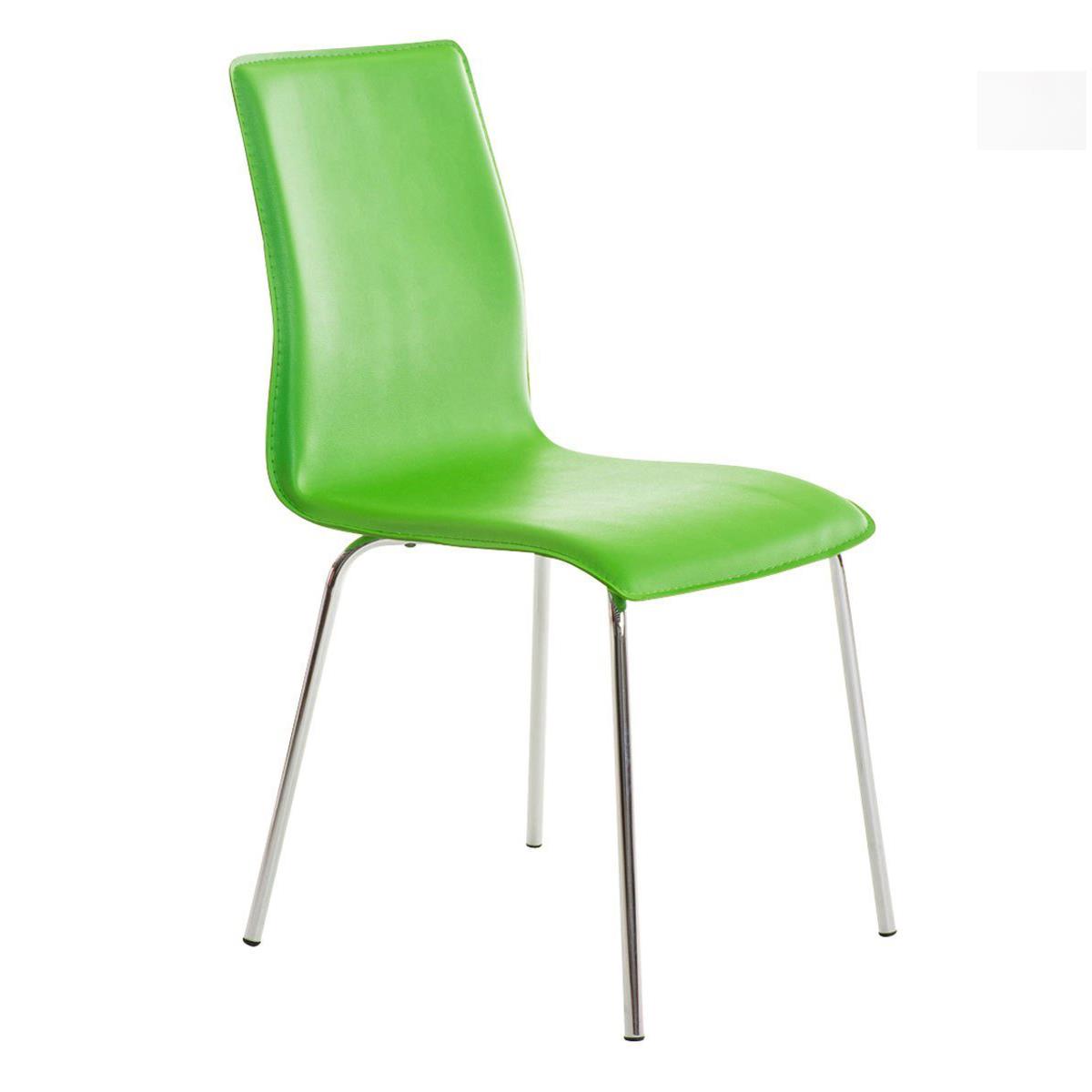 Chaise visiteur MIKI, Design exclusif, Revêtement Cuir, Vert