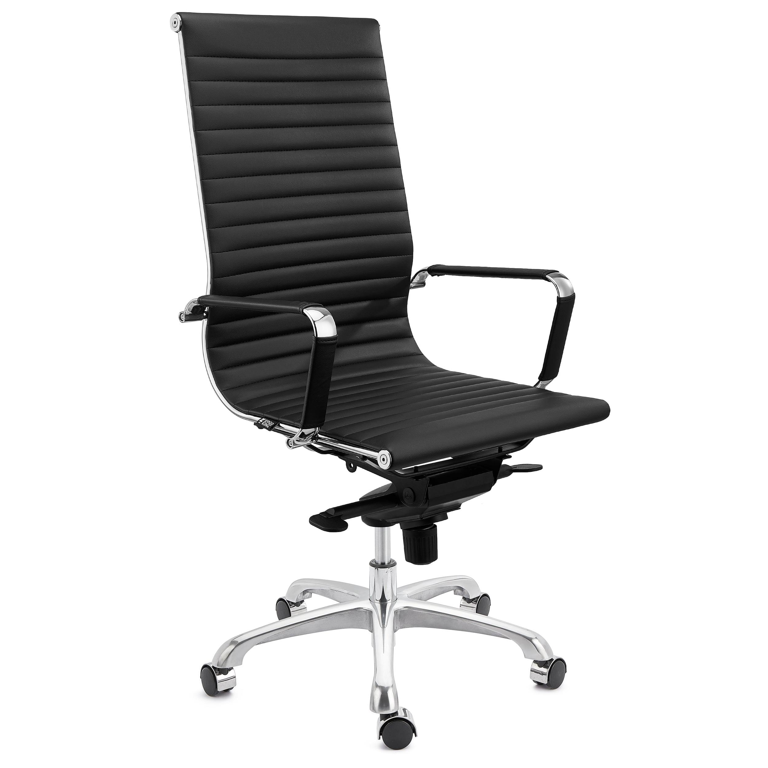 Chaise de Bureau DORIS, structure Métallique Chromée, Finitons élégantes, cuir, Noir