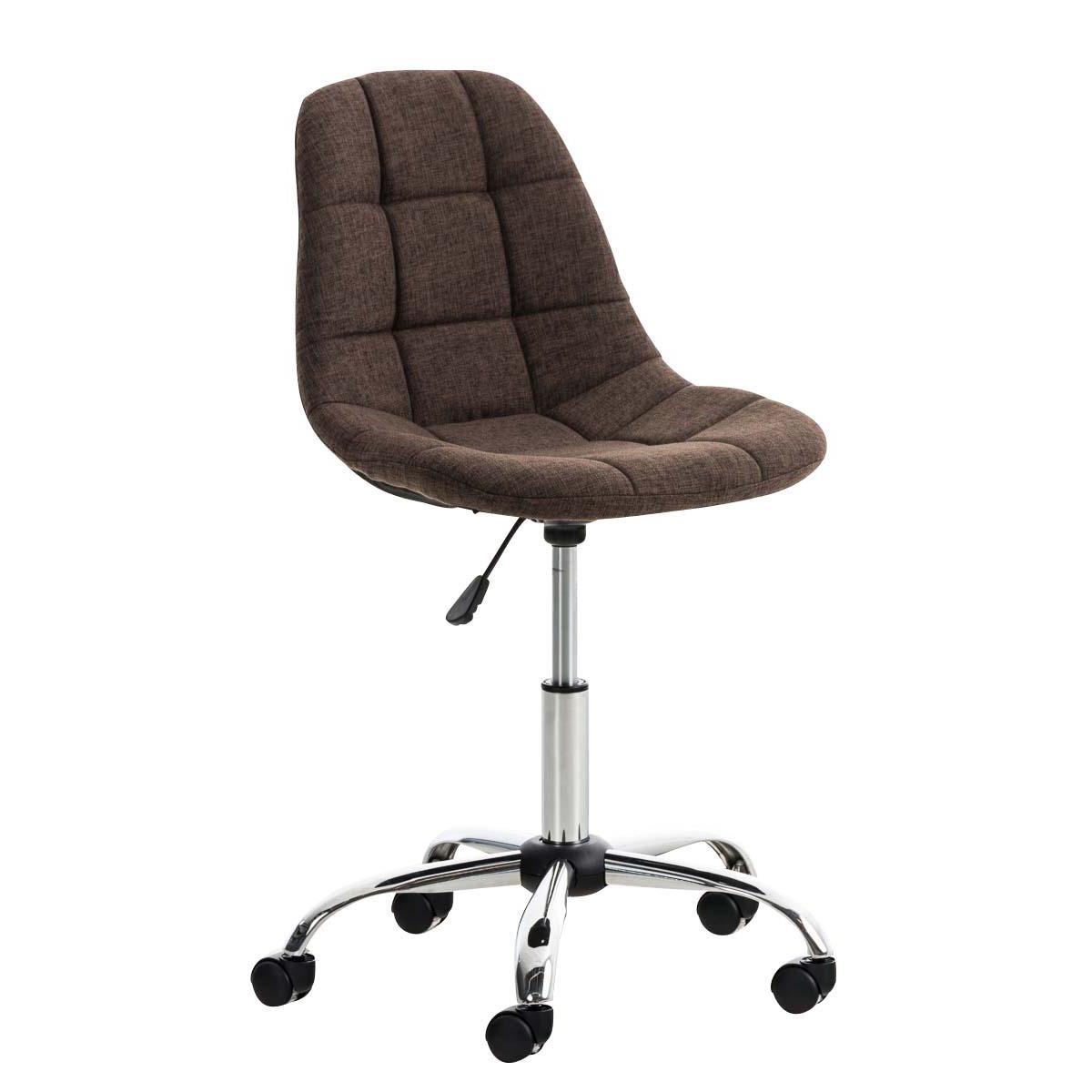 Chaise de bureau EMILY, Structure métallique, Design exclusif, revêtement Tissu, Marron