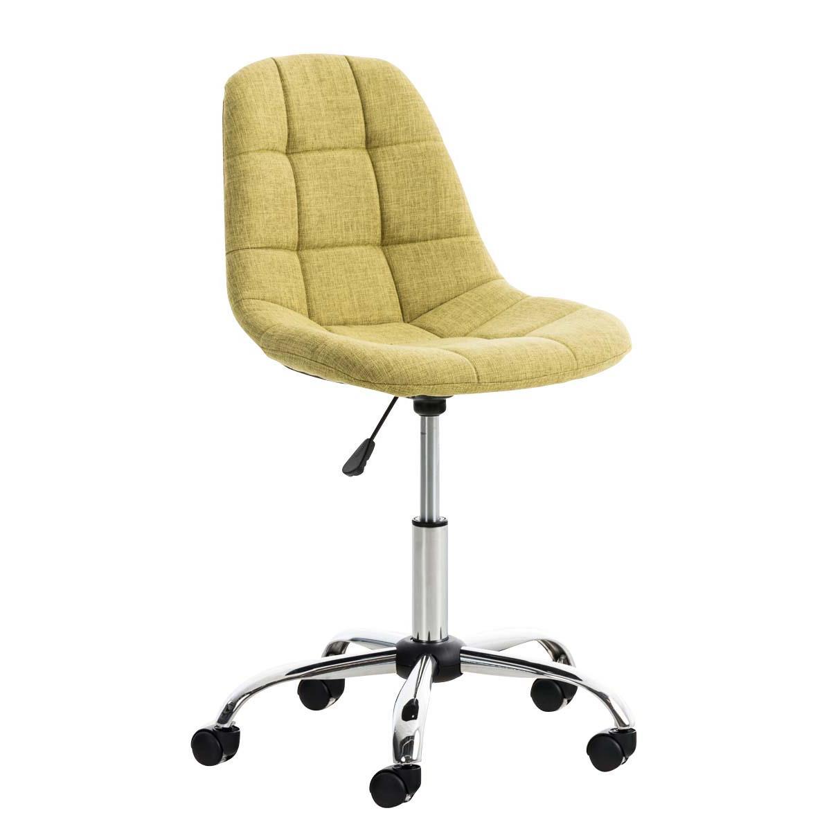 Chaise de bureau EMILY, Structure métallique, Design exclusif, revêtement Tissu, Vert