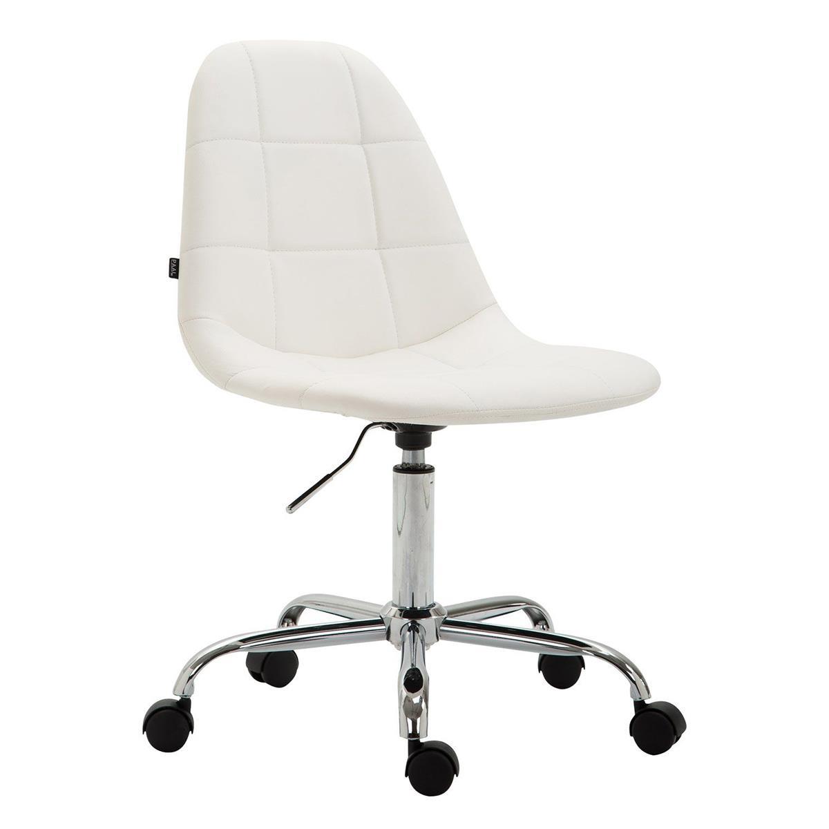 Chaise de Bureau Design, DANIEL, Structure Métallique, Blanc
