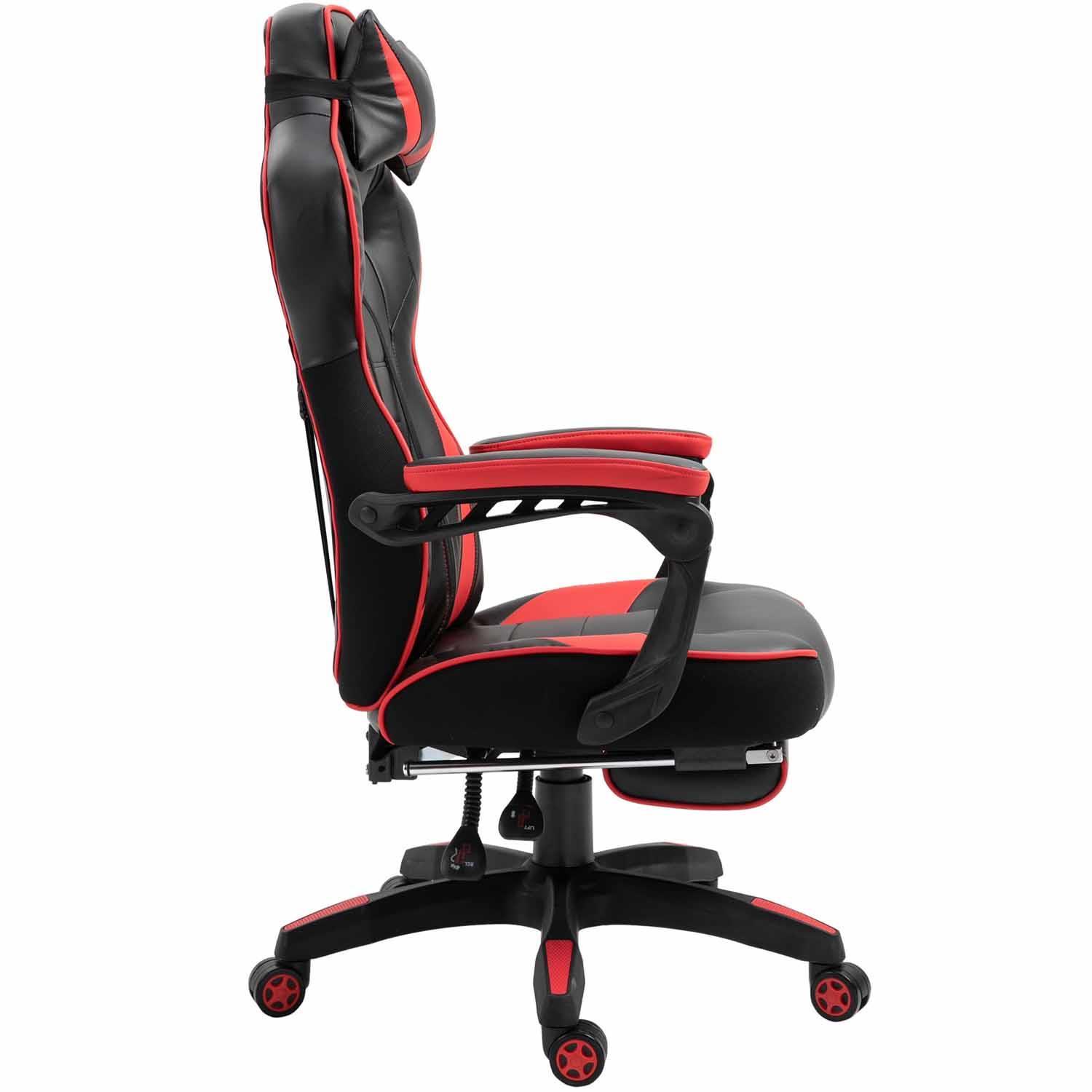 Chaise Gaming GTPLAYER Avec Repose-pieds | Cuir Synthétique Rouge, Inclinaison 90-155°, Charge 150kg