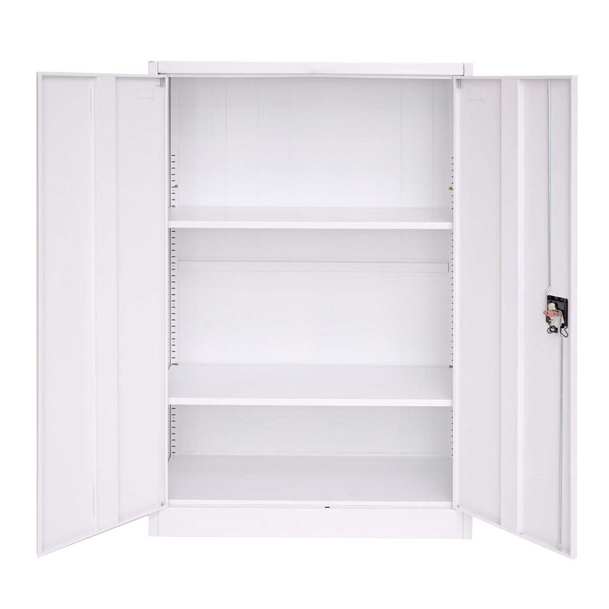 Armoire De Rangement Avec Serrure Lund 2 Portes Blanc Mat 80 X 40