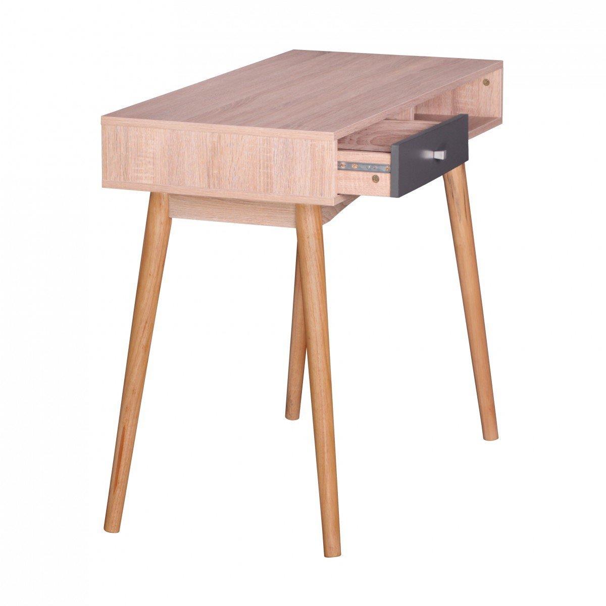 Bureau Design MEGAN, 90x45x78 cm, en Bois couleur Chêne 