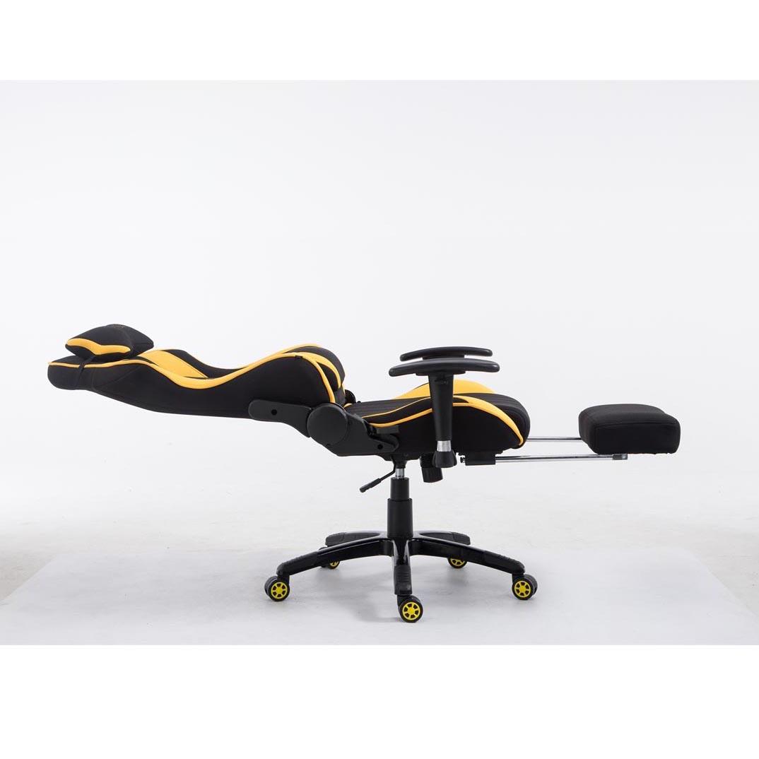 CHAISE GAMER AVEC REPOSE-PIED ET COUSSIN LOMBAIRE