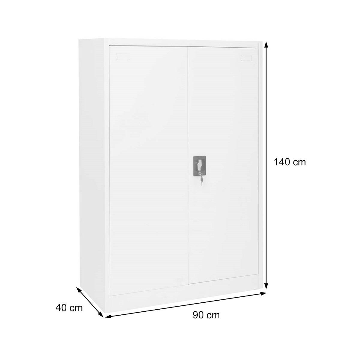 Armoire De Rangement Avec Serrure Lund 2 Portes Blanc Mat 80 X 40