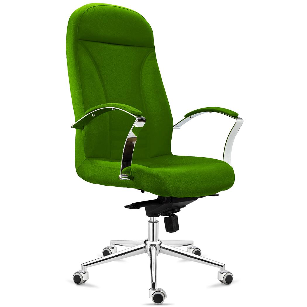 Fauteuil de Bureau CANCUN, Rembourrage Épais, Dossier Haut, en Tissu Vert