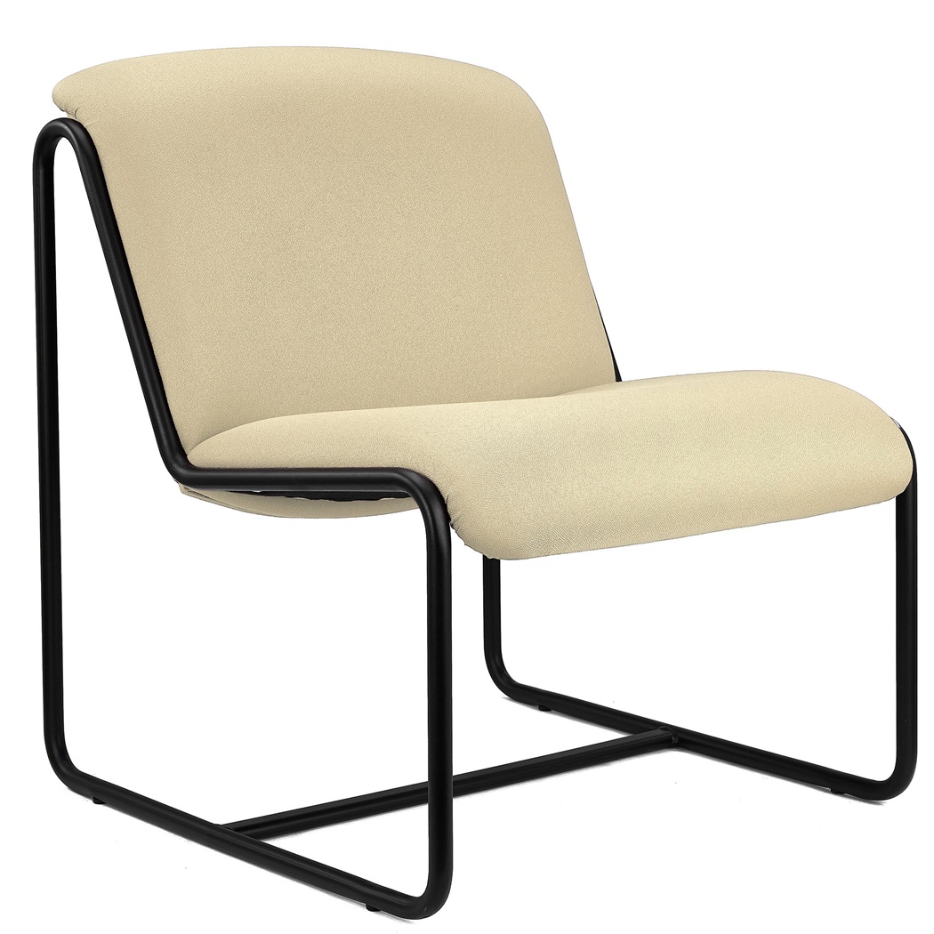 Chaise visiteur LIMA, Design Exclusif, Structure Métallique, en Tissu Crème