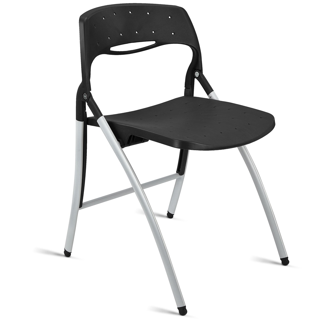 Chaise Visiteur FILA, Pliante et Pratique, Structure en Acier, Noir  