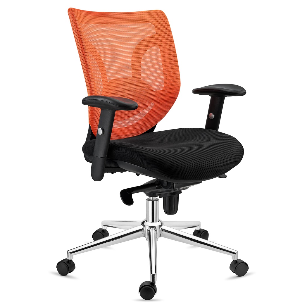 DEMO# Chaise Ergonomique LAMBO, Utilisation quotidienne 8 Heures, Excellent Support Lombaire, Grand Confort, Orange