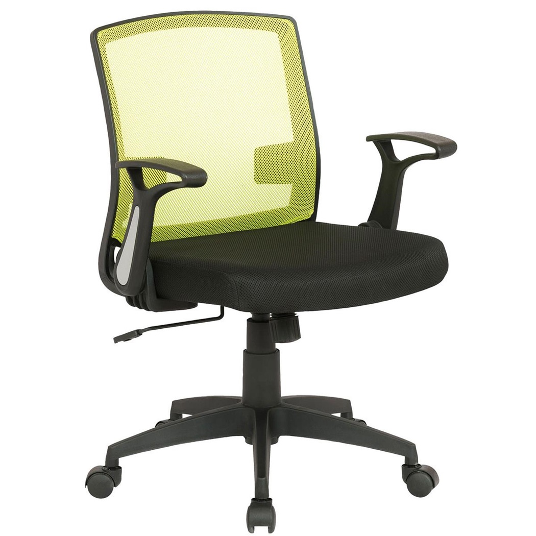 Chaise de bureau PACIFICA, Accoudoirs Rabattables, Tissu Respirant et Maille, Vert