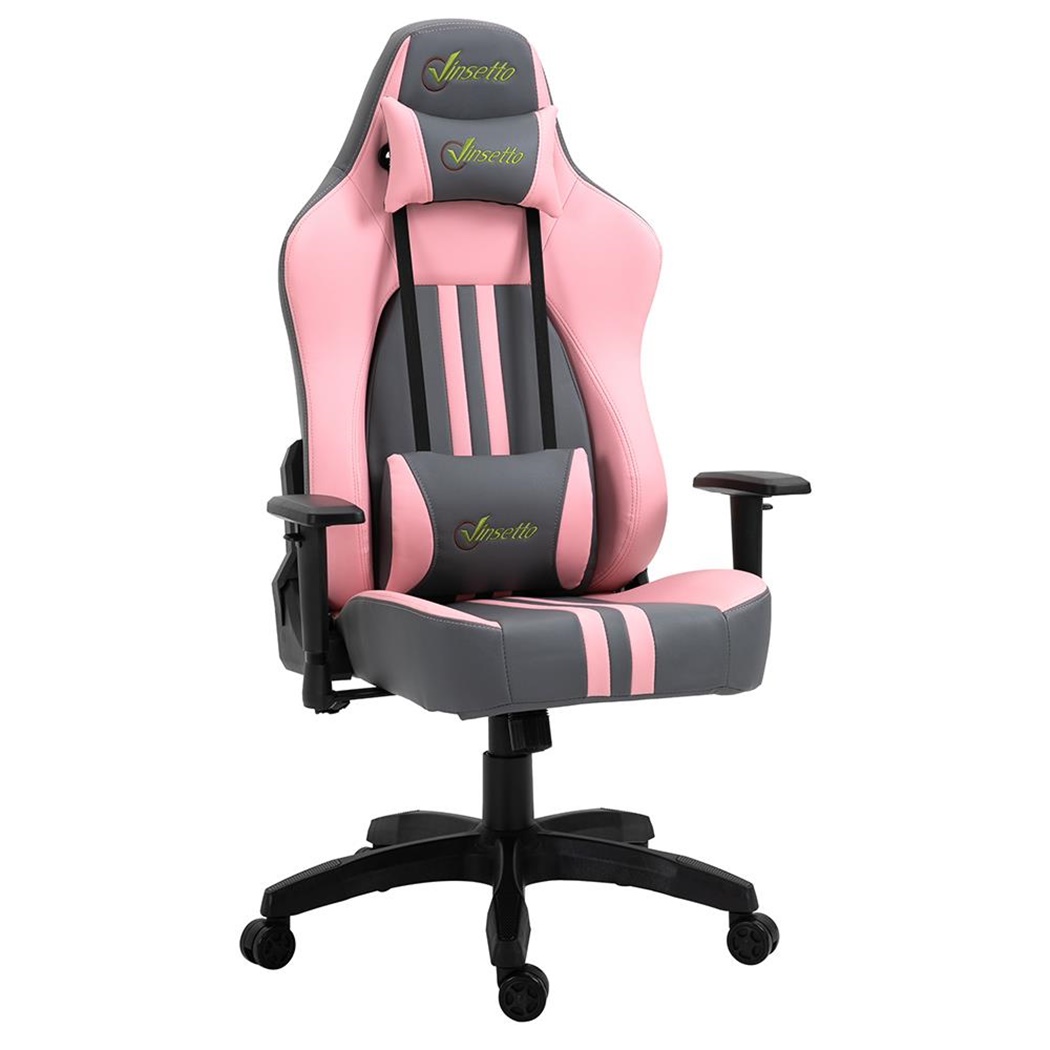 Fauteuil Gaming VINE, Design Exclusif, Très Confortable, en Cuir, Rose