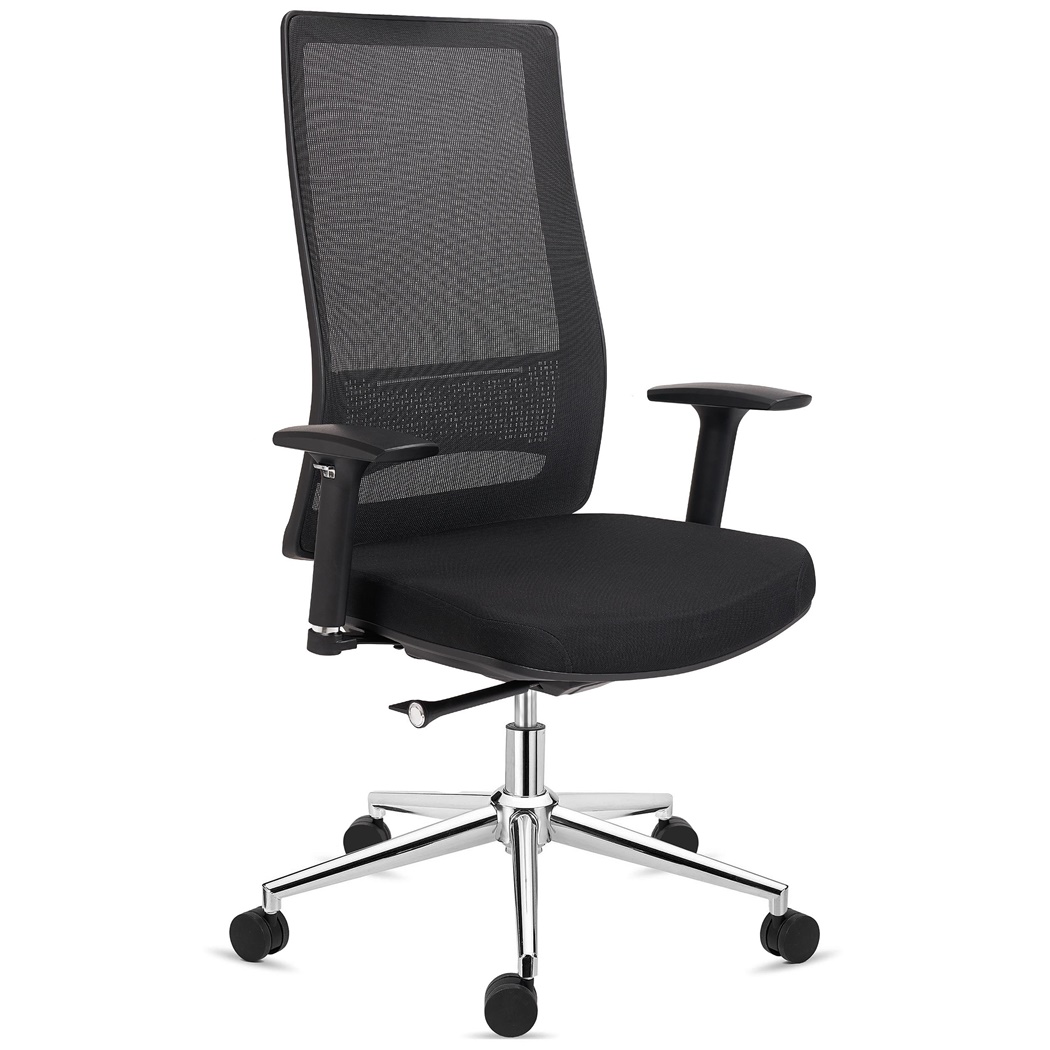 DEMO# Chaise Ergonomique SANTOS, Utilisation Professionnelle 8h, Design Élégant, en Noir