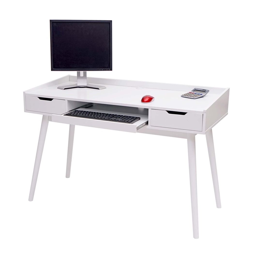 Bureau Informatique NYME, Moderne et Pratique, 120x80x55 cm, Blanc 