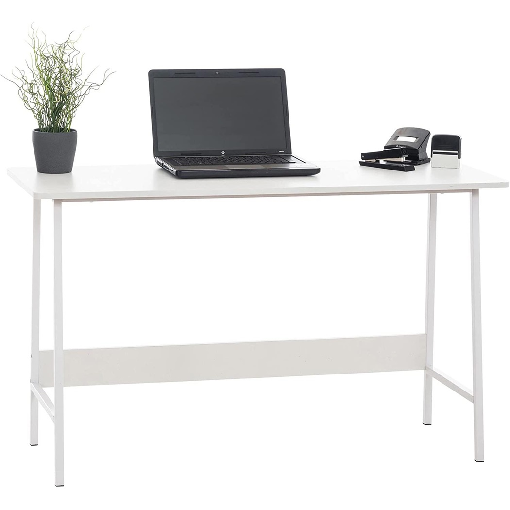 Bureau MINT, Dimensions 120x45x71 cm, Design industriel, Métal et Bois, blanc