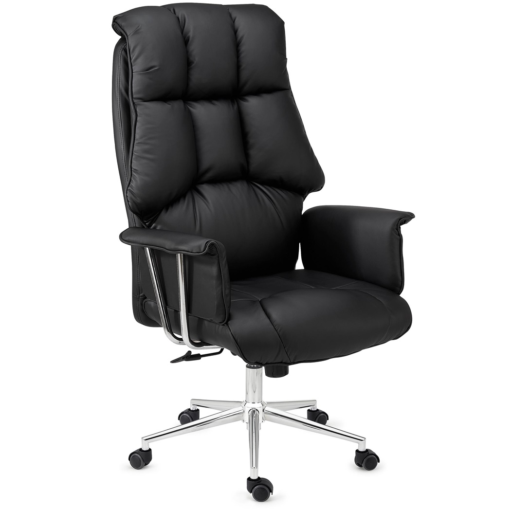 Fauteuil de bureau PRESIDENT, Grand Confort, Double Rembourrage, Très Elégant, Noir