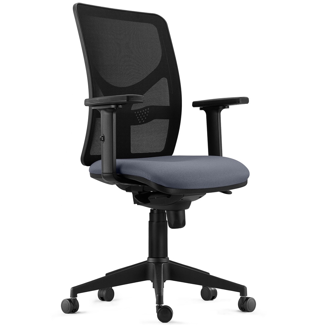 Chaise de bureau MILO PRO, Accoudoirs Ajustables, Support Lombaire, en Tissu, Gris