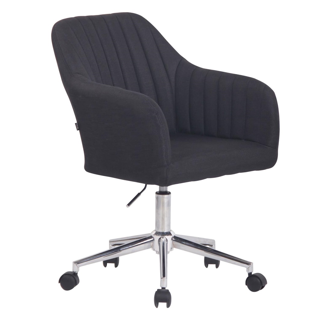Chaise de Bureau FOCUS TISSU, Rembourrage Confortable avec Accoudoirs, En Tissu Noir
