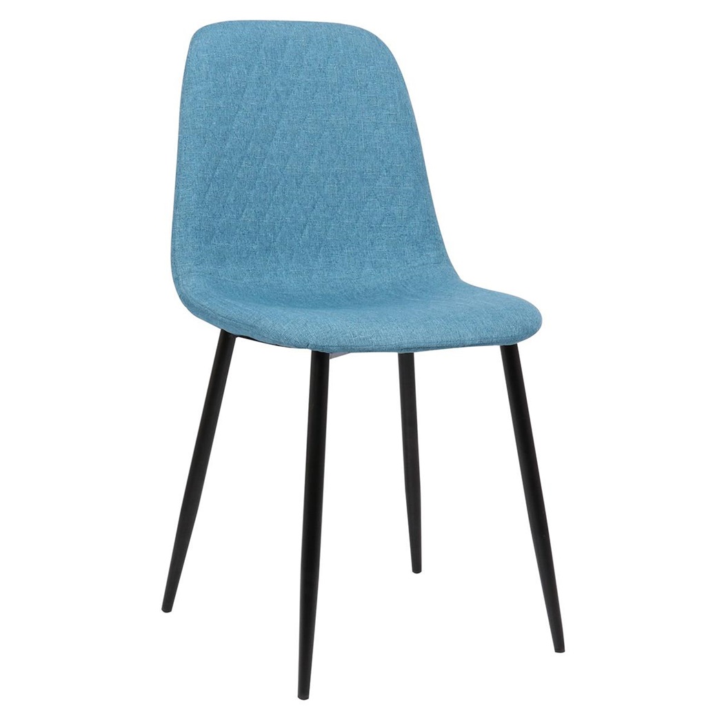 Chaise visiteur DOGMA, Design Elégant, Piétement métallique, en Tissu, Bleu