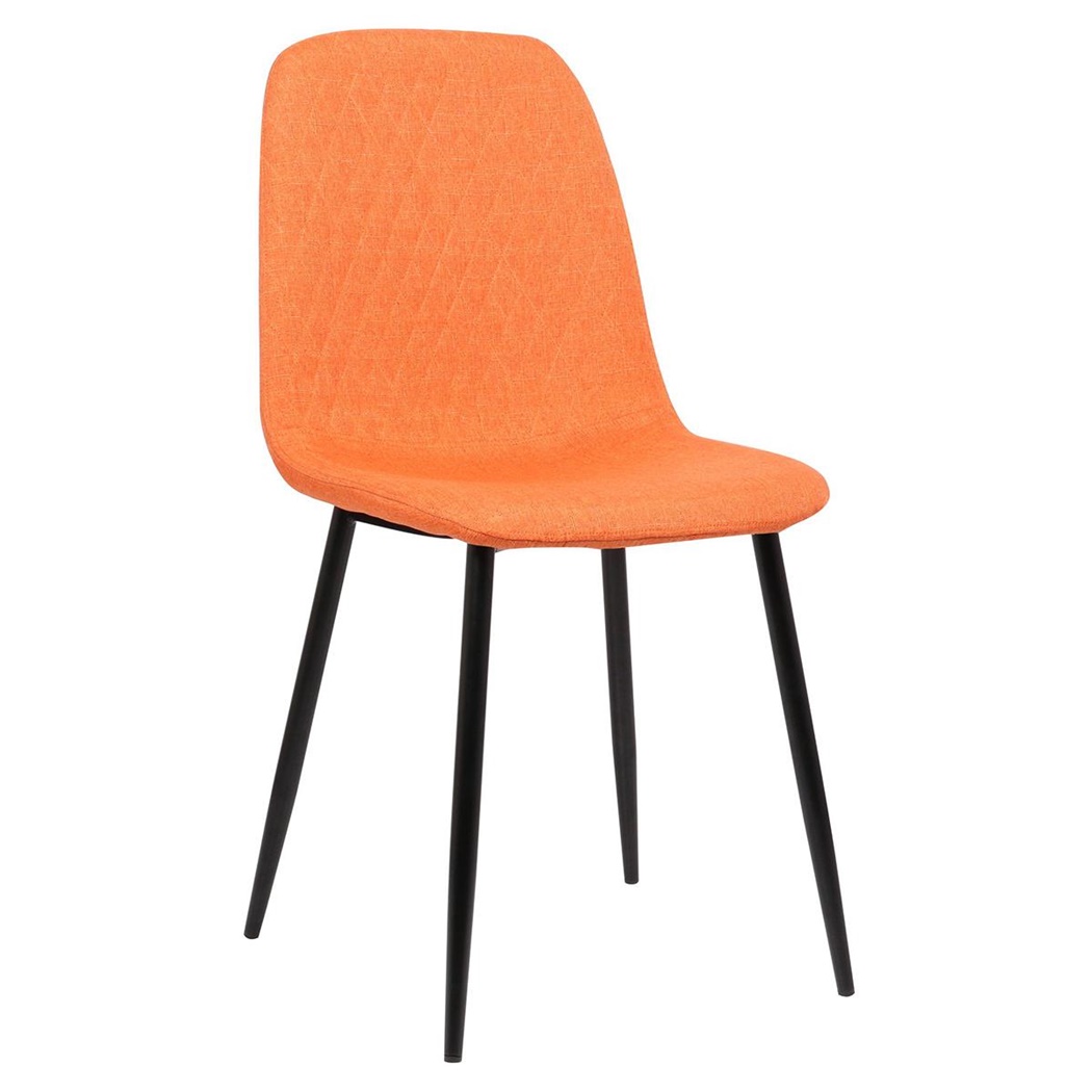 Chaise visiteur DOGMA, Design Elégant, Piétement métallique, en Tissu, Orange