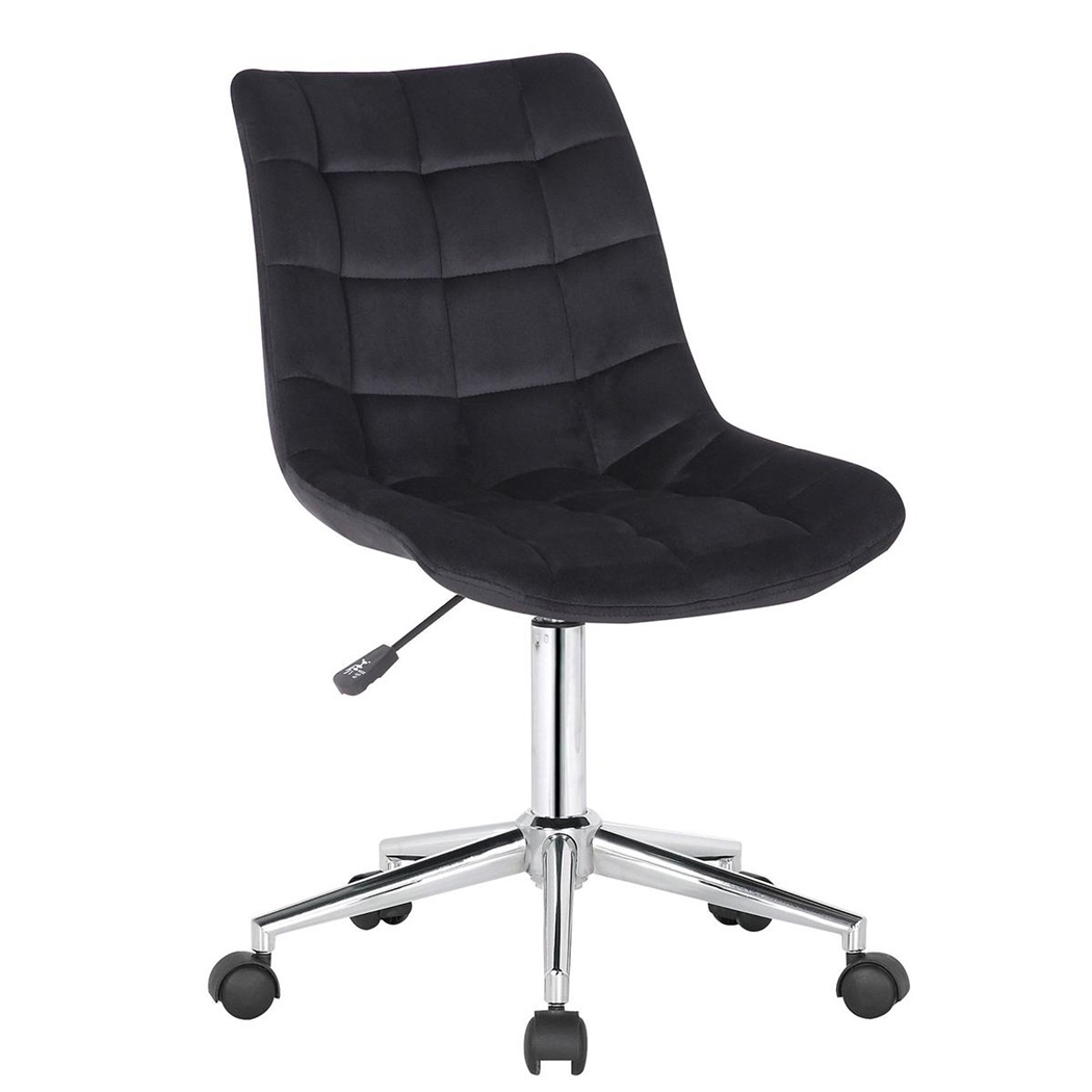 Chaise de Bureau SAMMY, Structure Métallique, Velours Noir