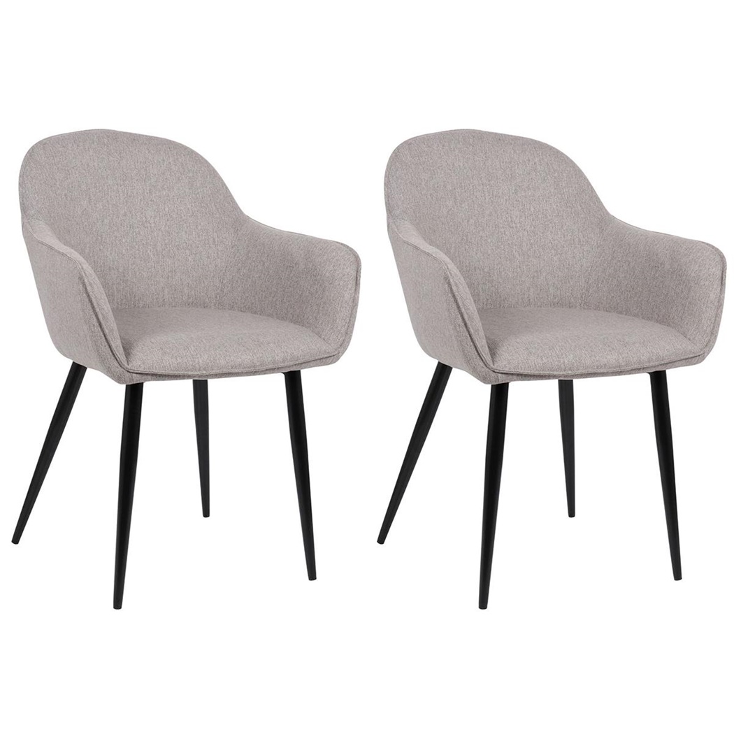 Lot de 2 Chaises TAMARA, Design Moderne et Sophistiqué, en Tissu Gris