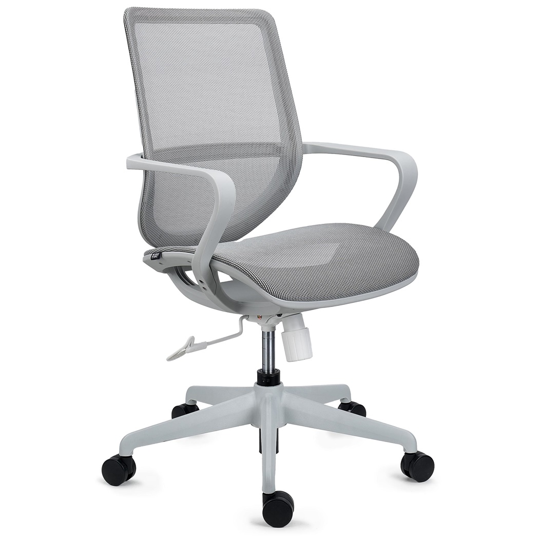 Chaise de bureau PACIFIC, Utilisation 8H, Dossier Ajustable, Confortable et Robuste, Gris