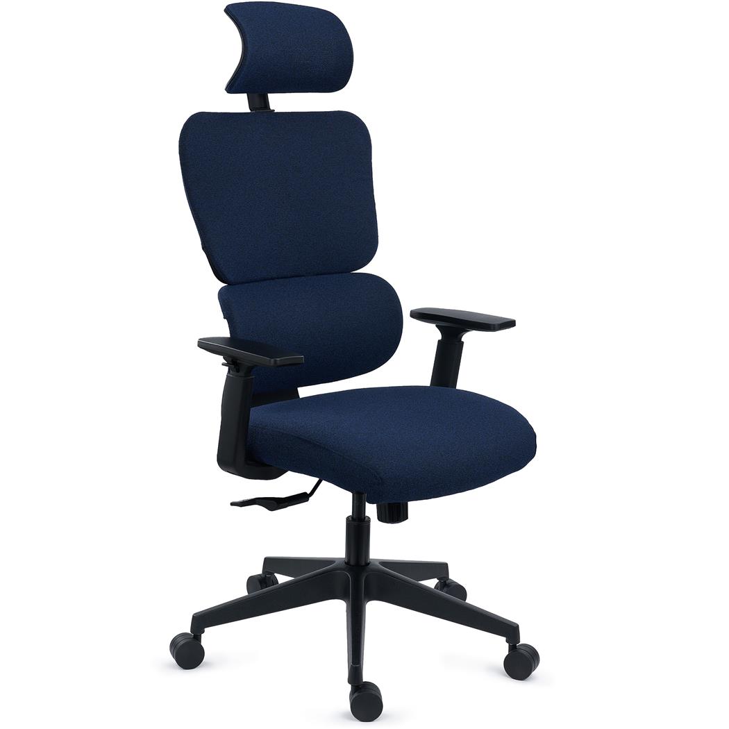 Chaise ergonomique TUDOR, Design Exceptionnel, Usage Intensif 8H, Maille Rembourrée, Bleu