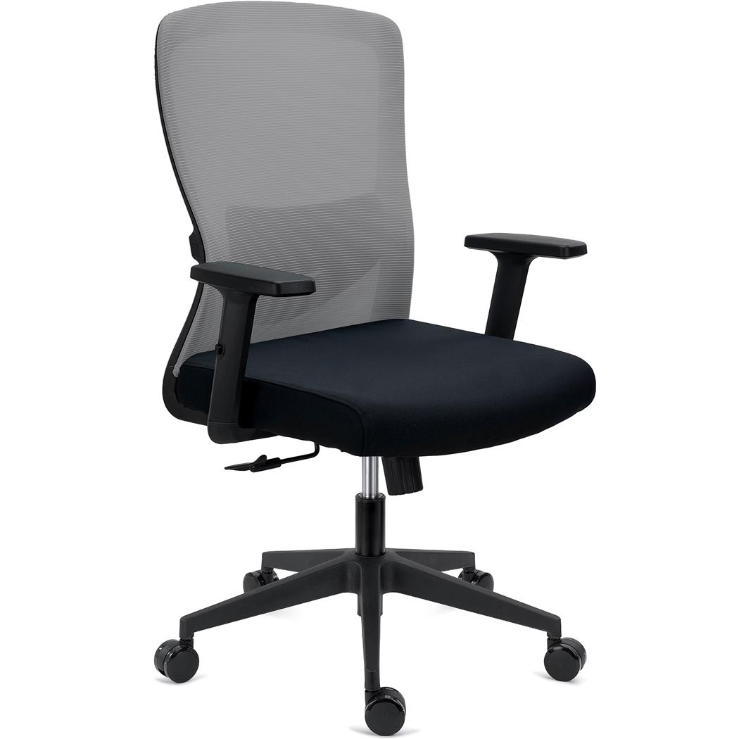 Chaise de Bureau NOTE, Utilisation Intensive de 8h, Support Lombaire Réglable, en Tissu et Maille Respirable, Gris
