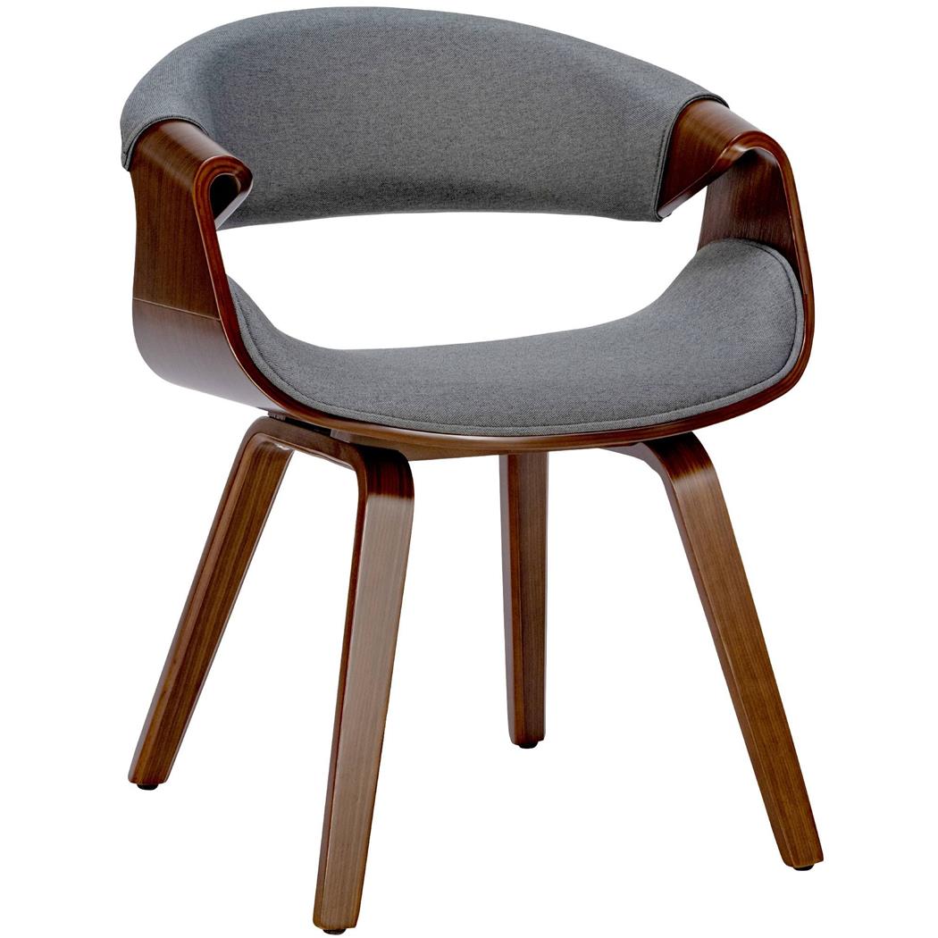 Chaise Conférence MARGOT, Design Exclusif, Structure en Bois de Noyer, en Tissu Gris