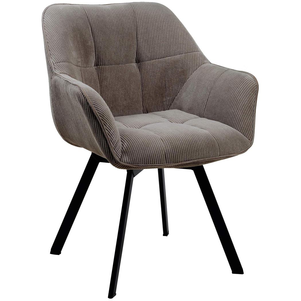 Chaise Visiteur TAMMY, Design Contemporain, en Tissu Velours Côtelé Marron
