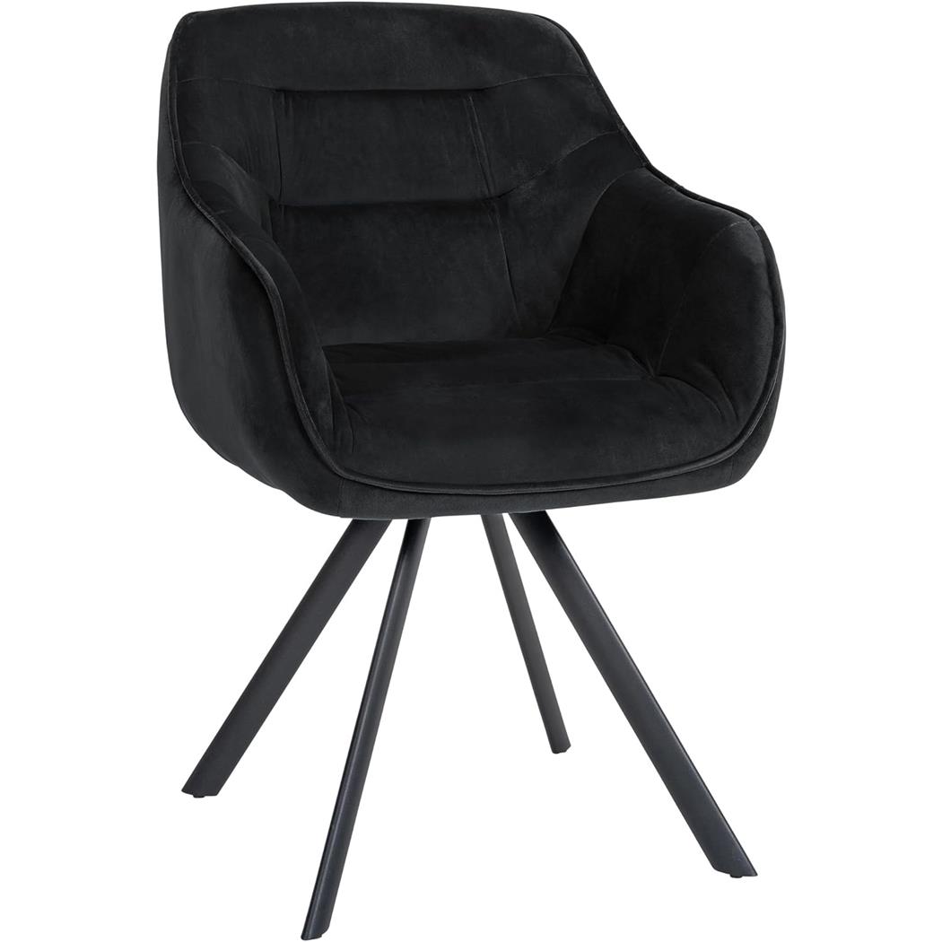 Chaise Visiteur CLODIS VELOURS, Piètement Métallique, Noir